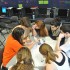 Members of the Highlander staff play Journalism trivia.