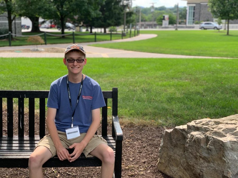 Wayland explores the JMU campus while attending jCamp. -Abby Garber