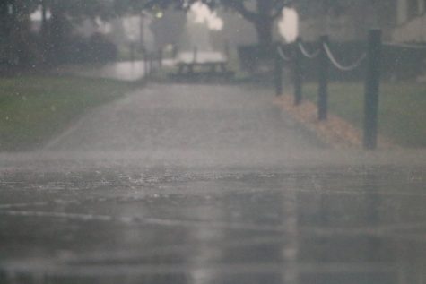 A storm hits the JMU Campus during JCamp on July 17, 2019. 