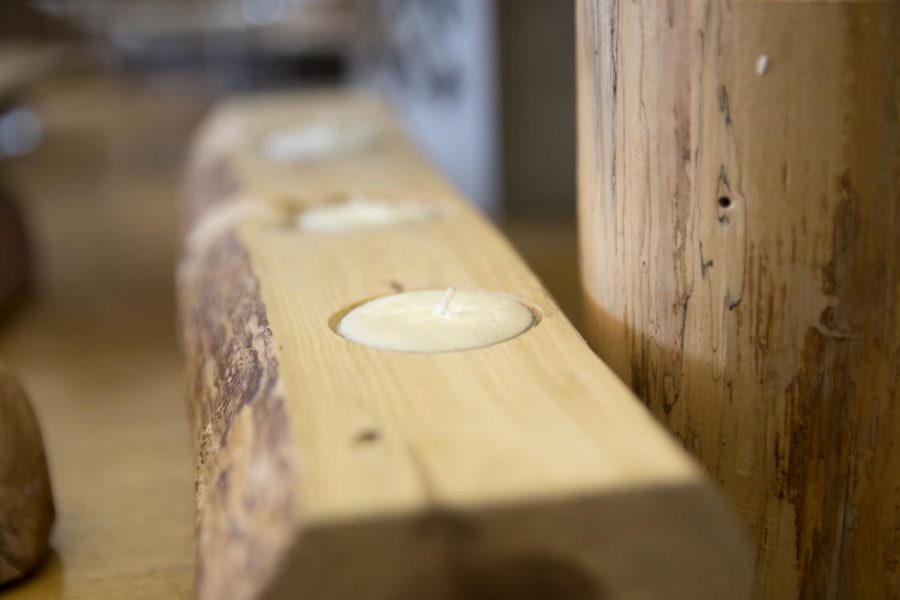 Candle in wood