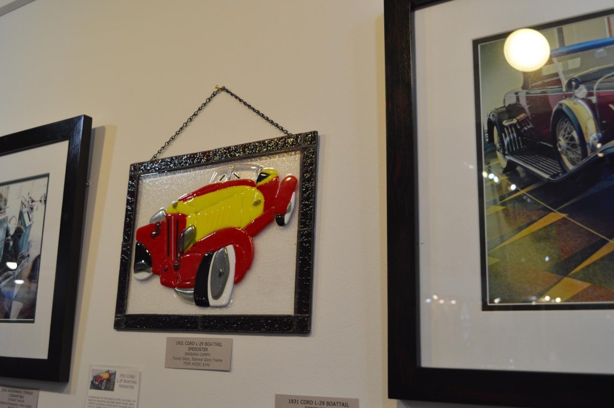 This month’s featured collection at Oasis Fine Arts and Crafts. Vintage Cars: Works of Art by Stewart Mason and Barbara Camph. Barbara Camph based these pieces of art off of photographs by Stewart Mason.