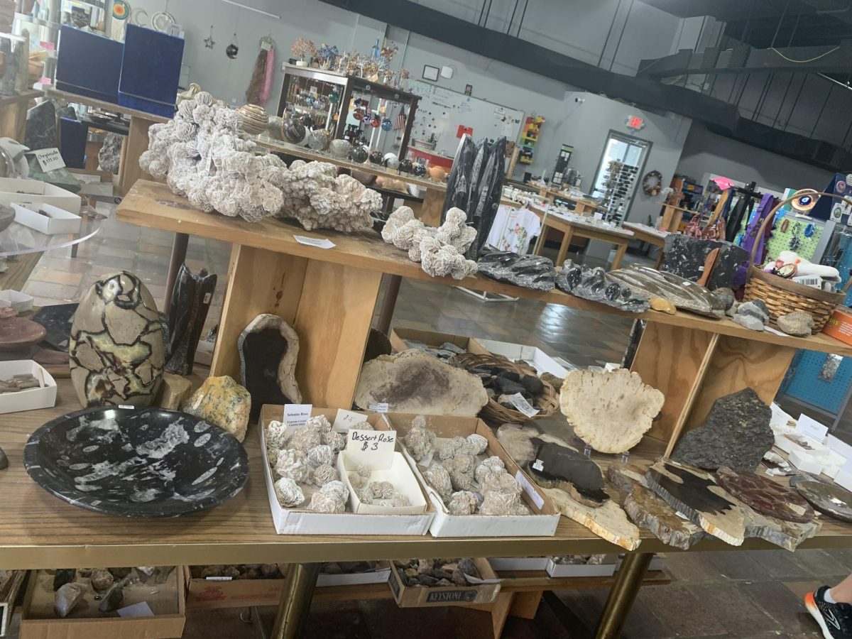 Crystal crazy. The crystal display in Horizon Gifts is filled with many different shapes and sizes of crystals and stones. These crystals are what Horizon is known for. They are Horizons most purchased merchandise.