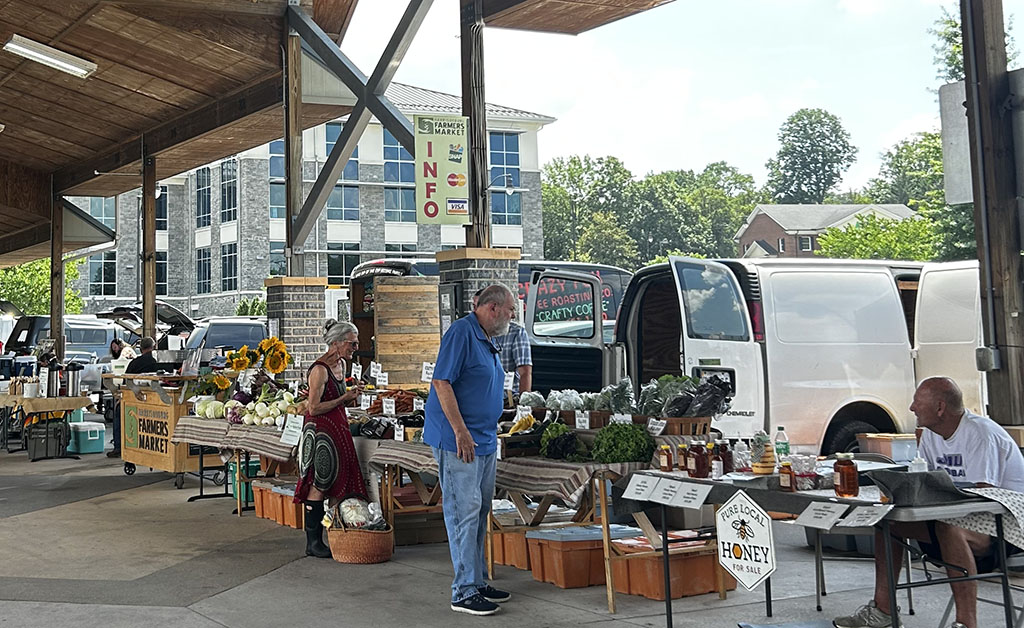 An inside look at the Harrisonburg Farmer's Market pavilion.