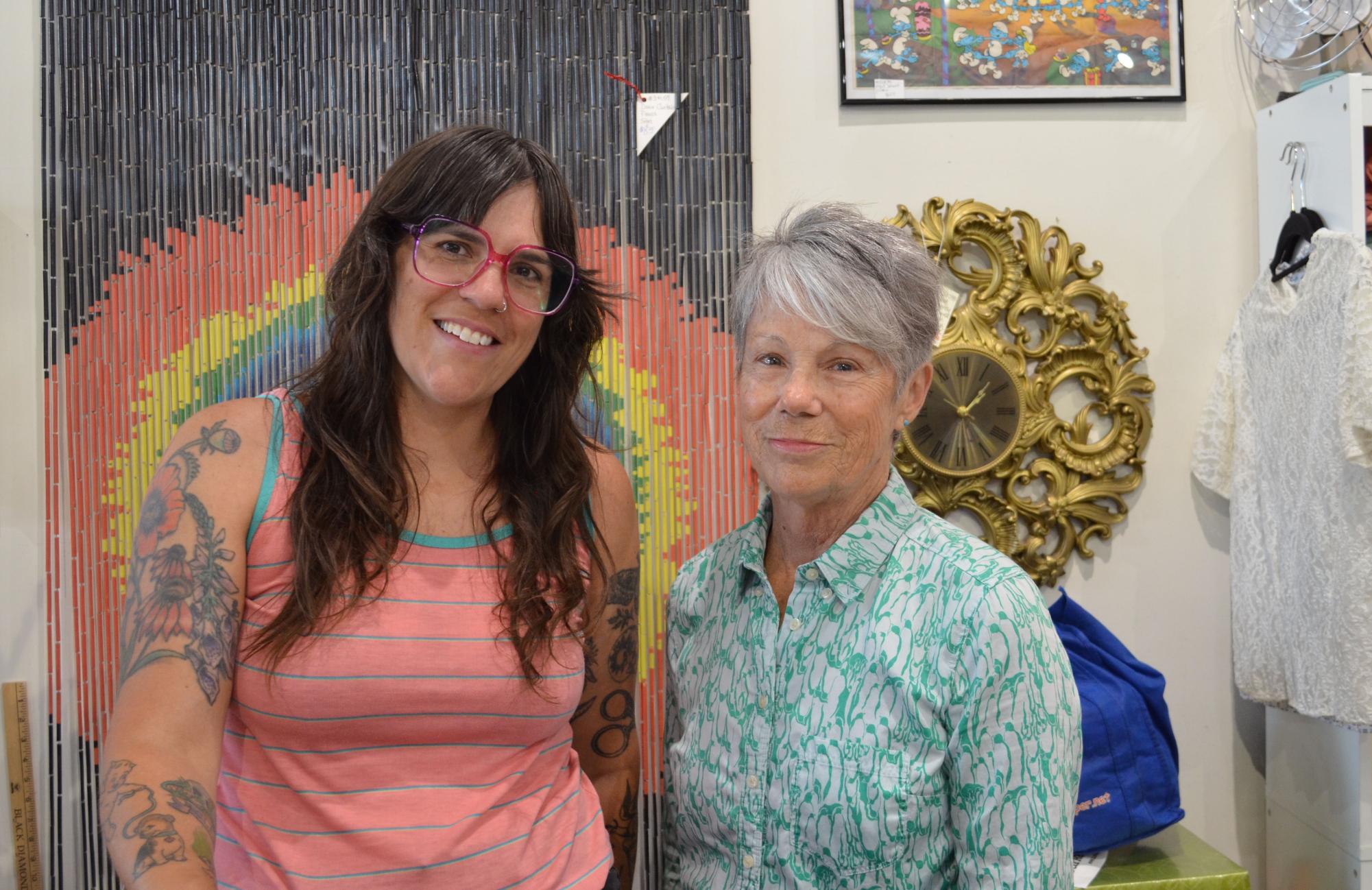 Allie Motyka and Kathy Hurst own a vintage shop in the Agora Marketplace in downtown Harrisonburg, Virginia.